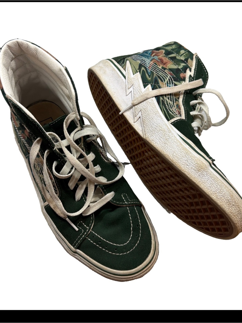 Vans Sk8-Hi cut BOLT Men Size 10 Liquify Avocado Green Suede Canvas Skate Shoes